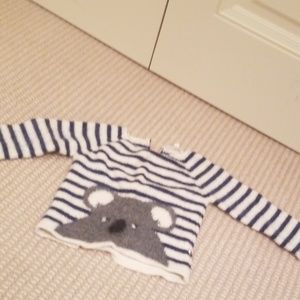 Oeuf brand blue and off white koala bear sweater